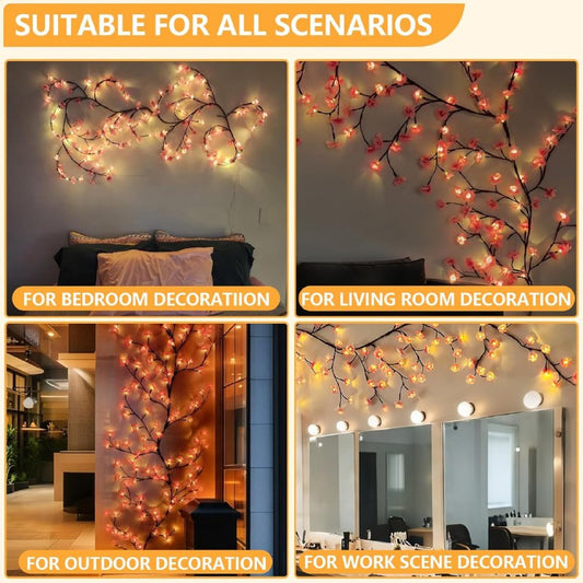 [🖼 DIY Cherry Blossom Tree Branch Lights | Willow Vine Lights | Cherry Enchanted Willow Vine Lights | Flexible Enchanted Fairy Lights | Twinkle Tree Lighted Branches | Rapid LED Tree Branch Light | Flexible Vine Fairy Lights | Twinkle Artificial Tree🔥🔥